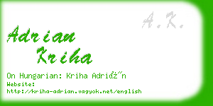 adrian kriha business card